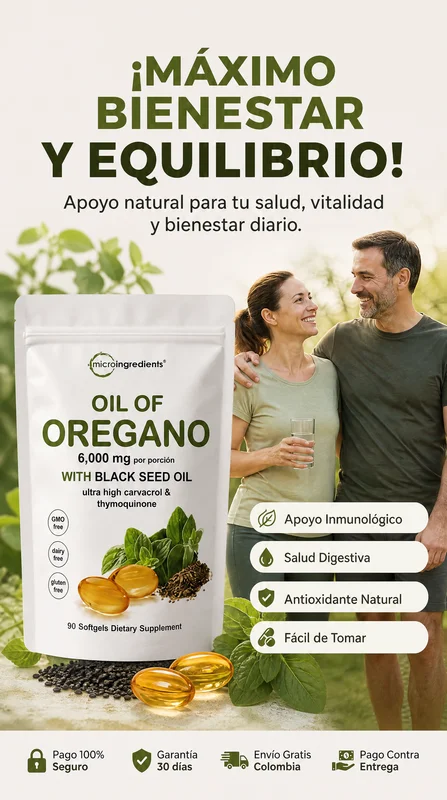 🌿 ACEITE DE ORÉGANO 6,000 MG CON BLACK